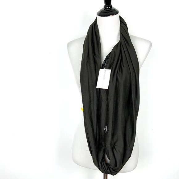 Beyond Yoga Brown Hidden Pocket Infinity Scarf New - Picture 7 of 16